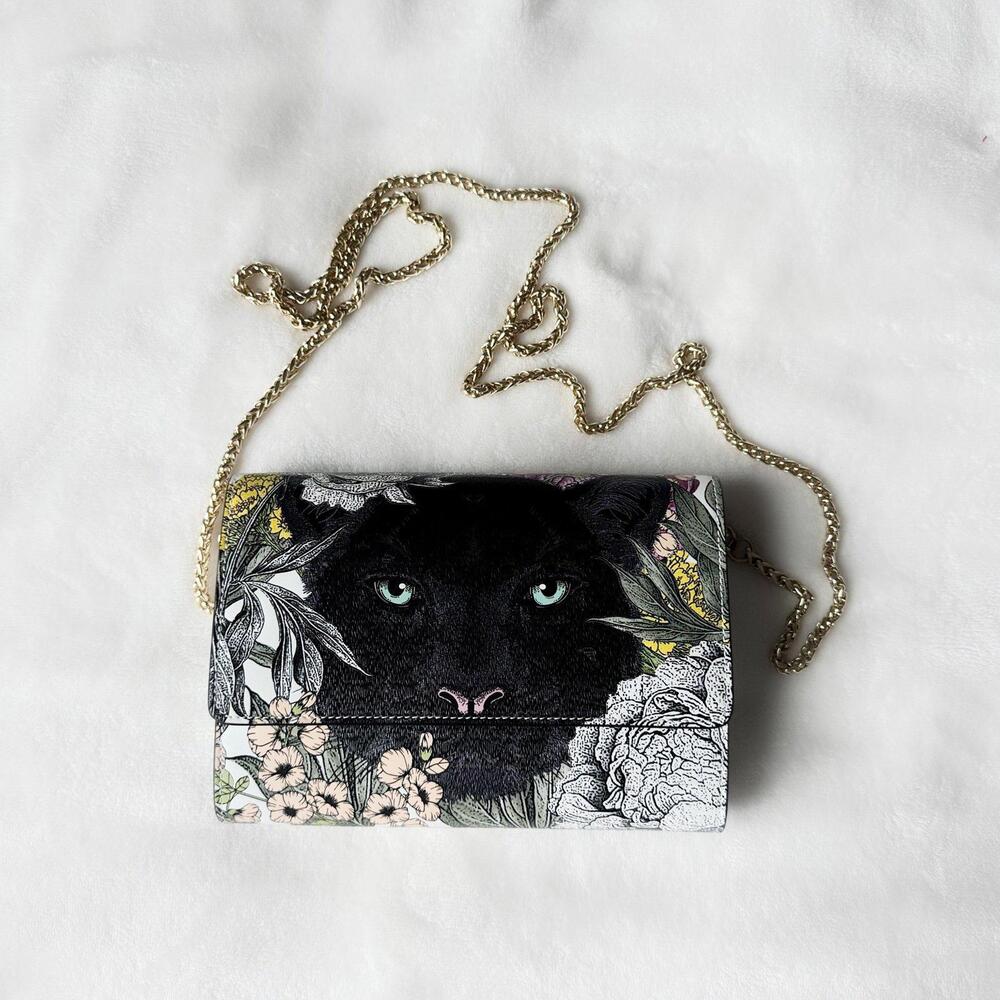 braccialini “lady white panther” medium-small purse